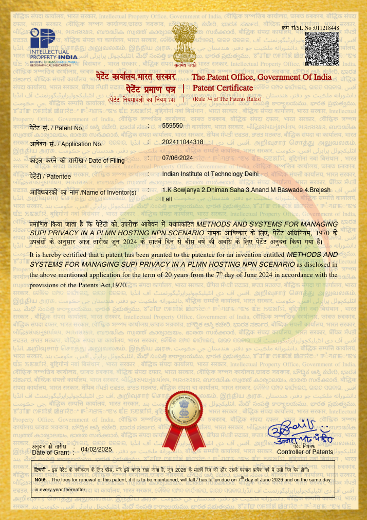 Patent Certificate
